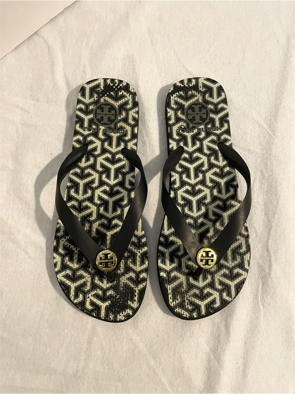 Tory Burch Black Flip Flops Size 7.5